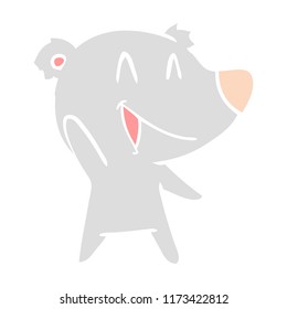 caricatura del estilo de color plano del oso risible