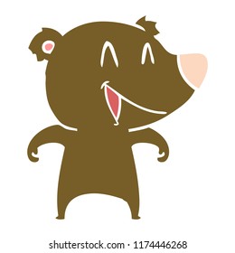 caricatura del estilo de color plano del oso risible