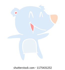 laughing bear flat color style cartoon
