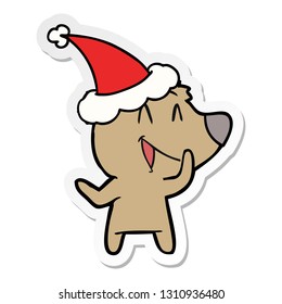 caricatura de un sombrero santa dibujado con la mano del oso riéndose