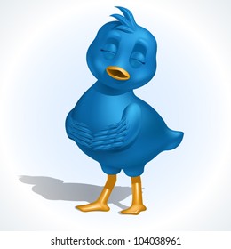 laughing blue bird