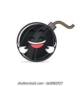 Laughing bomb character cartoon style vector illustration Laughing bomb character cartoon style vector illustration