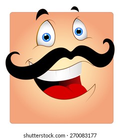 Laughing Box Smiley with Mustaches