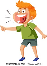 Laughing boy cartoon character illustration