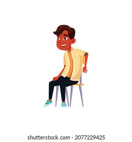 laughing boy listening friend story cartoon vector. laughing boy listening friend story character. isolated flat cartoon illustration