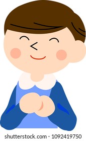 Laughing boy with pigtails 2