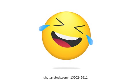 Laughing bright emotion icon vector concept illustration of smiling emoji icon for chat, messengers and networks. Flat positive emotion symbol isolated on white background