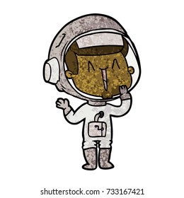 laughing cartoon astronaut