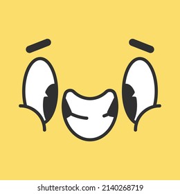 Laughing cartoon comic emotion vector character isolated on background.