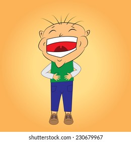 Laughing cartoon man