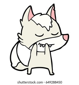 rindo de desenho animado lobo