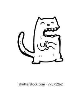 caricatura de un gato risible