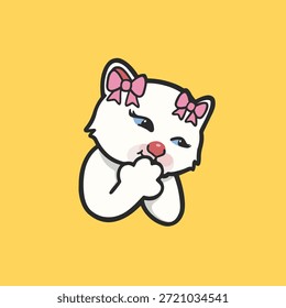 Lachende Katze Meme Aufkleber Vektor süße Illustration