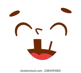 Laughing Character Face Vector Illustration