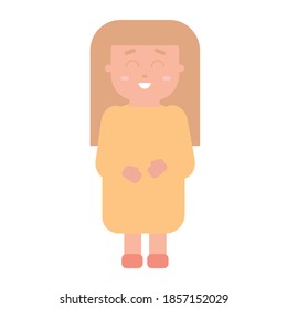 Laughing child. Flat vector illustration