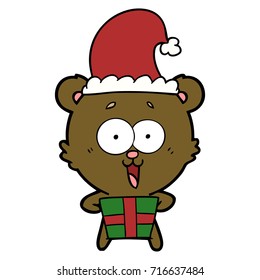 laughing christmas teddy  bear cartoon
