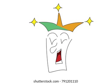 Laughing clown. Hand drawn vector design