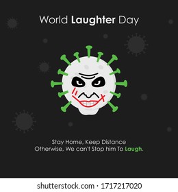 
laughing corona virus,  World Laughter Day, world laughter day typography vector design.
