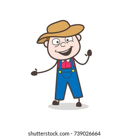Laughing Cowboy Face Expression Vector Illustration