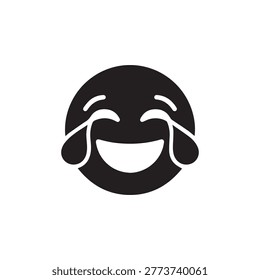 Laughing crying face emoji icon for social media and messaging platforms