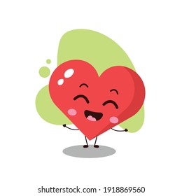 Laughing cute heart.illustration for business, t shirt, sticker, card or poster design.kawaii cartoon illustration for kids.funny vector illustration.
