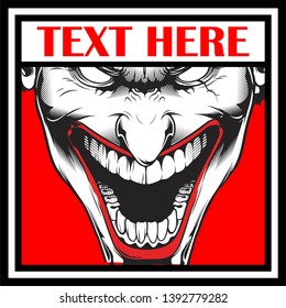 Laughing Devil Face hand drawing vector