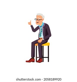 laughing elderly man laughing from grandchild joke at home cartoon vector. laughing elderly man laughing from grandchild joke at home character. isolated flat cartoon illustration