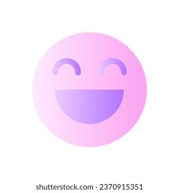 Laughing emoji flat gradient two-color ui icon. Feelings expression. Joke reaction. Communication. Simple filled pictogram. GUI, UX design for mobile application. Vector isolated RGB illustration