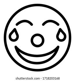 Laughing emoji icon. Outline laughing emoji vector icon for web design isolated on white background
