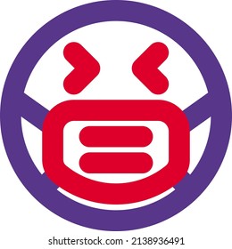 Laughing emoji with squint eyes wearing the mask