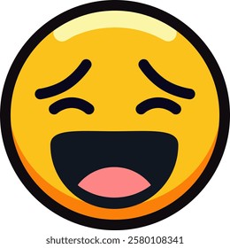 Laughing emoji with wide smile and closed eyes.