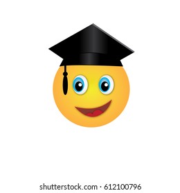 laughing emoticon with cap - vector illustrator