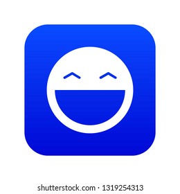 Laughing emoticon digital blue for any design isolated on white vector illustration