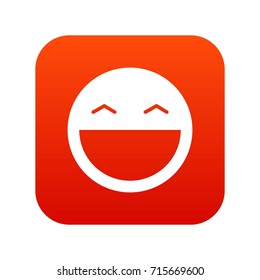 Laughing emoticon digital red for any design isolated on white vector illustration
