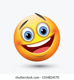 Laughing emoticon - emoji, smiley - vector illustration