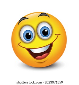 Laughing emoticon - emoji - vector illustration