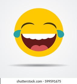  Laughing Emoticon In A Flat Design