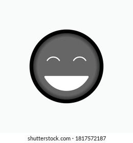 Laughing Emoticon. Happy Symbol - Vector Logo Template.