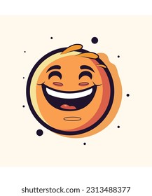 Laughing emoticon isolated on white background vector illustration 