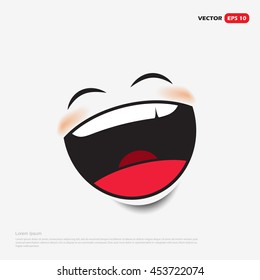 Laughing emoticon isolated on white background - vector illustration