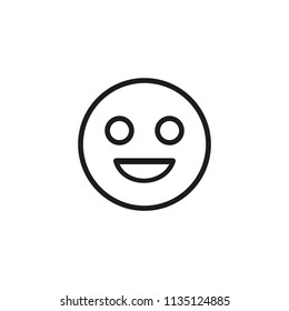 Laughing emoticon line icon. Smiling, positivity, happiness. Emoticon concept. Can be used for topics like emotion, social networking, chat