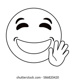laughing emoticon style thin line