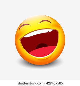 Laughing Emoticon - Vector Illustration