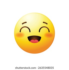 Laughing emoticon vector illustration isolated. Happy emoji icon.