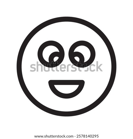 Laughing emoticon with a wide smile and joyful eyes, expressing happiness and amusement. A lively digital symbol often used to convey fun, humor, and positivity in messages.