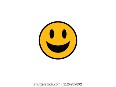 Laughing emoticon yellow smiling vector expression