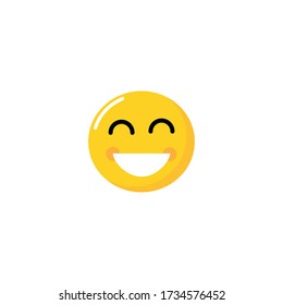 Laughing emoticon yellow smiling vector expression
