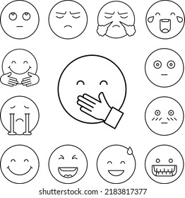 Laughing, emotions icon in a collection with other items