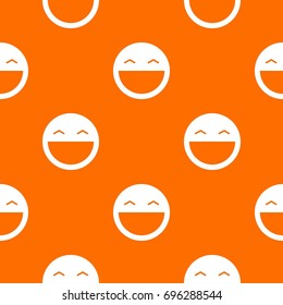 Laughing emotpattern repeat seamless in orange color for any design. Vector geometric illustration