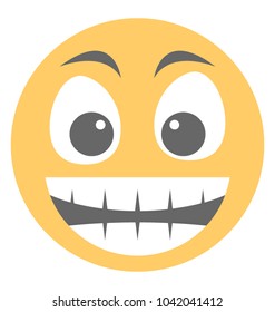 A laughing expression shown via smiley